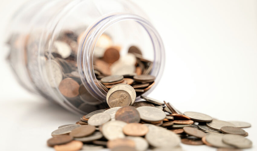 coins in a jar